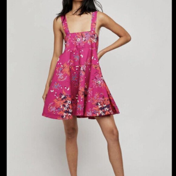 Free People Fuschia Floral Dress - Picture 4 of 5